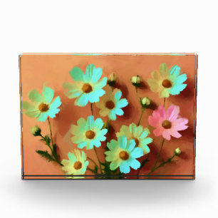 Zinnia Elegans Flowers Photo Block