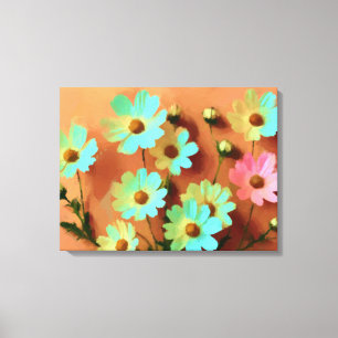 Zinnia Elegans Vibrant Botanical Canvas Print