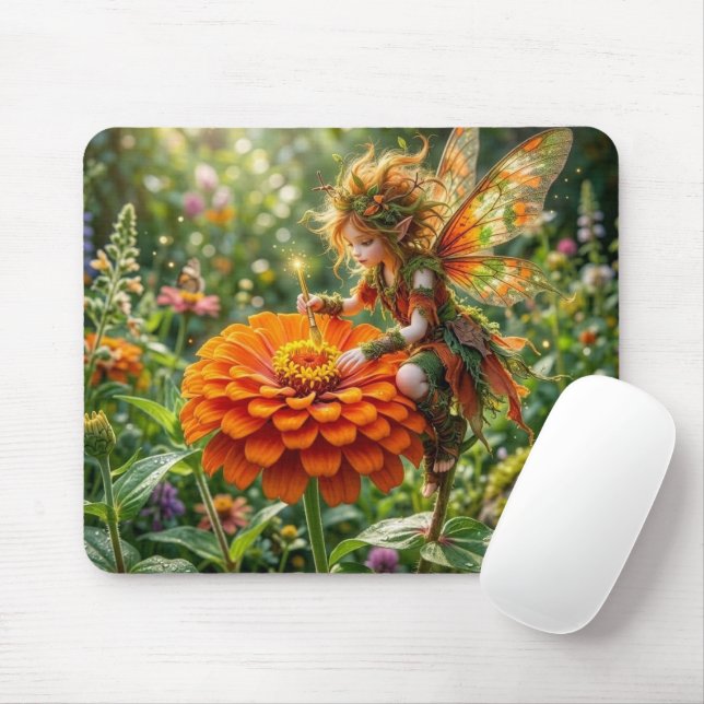 Zinnia Fairy Mouse Pad (With Mouse)