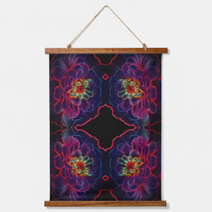 Zinnia Fantasy Abstract Flower Art Hanging Tapestry