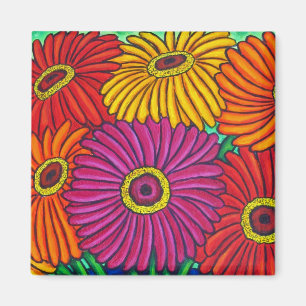 Zinnia Fiesta Colourful Magnet