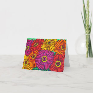 Zinnia Fiesta "Floral Crop" Note/Greeting Card