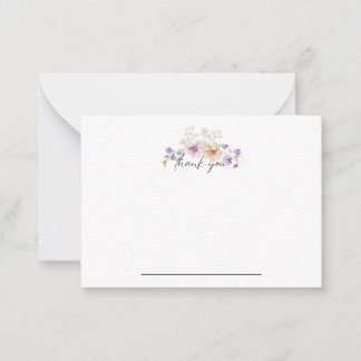 Zinnia Floral Notecard Thank you