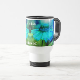 Zinnia Flower Abstract Art Personalised     Travel Mug