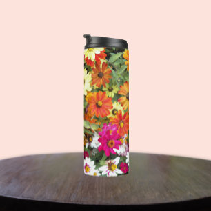 Zinnia Flower Garden Floral Thermal Tumbler