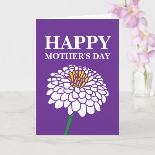 Zinnia flower Happy Mothers Day card for mum