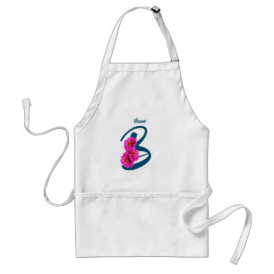 Zinnia Flowers Monogram Initial B Personalised Standard Apron