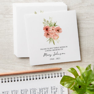 Zinnia Memorial Funeral Seed Envelope