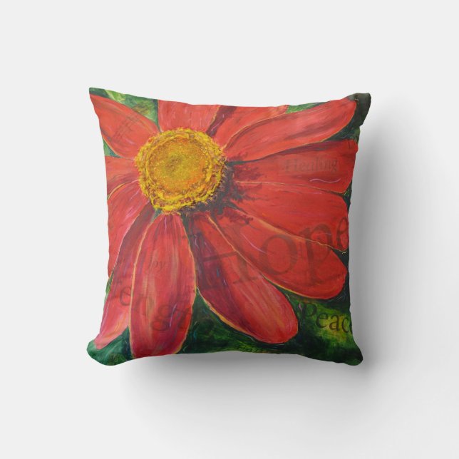 Zinnia of Hope pillow (Front)