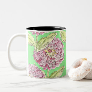 Zinnia Pattern on a Mug