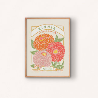 Zinnia Seed Packet Poster