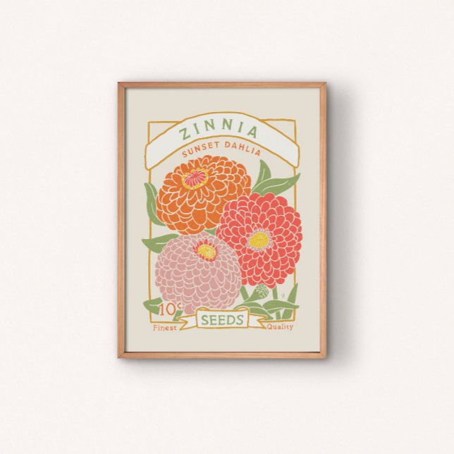 Zinnia Seed Packet Poster (Creator Uploaded)