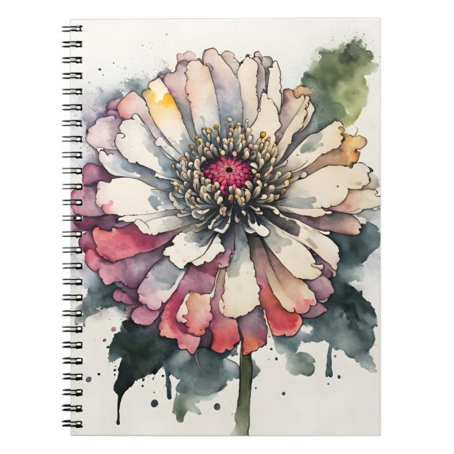 Zinnia - Watercolor flowers Notebook (Front)
