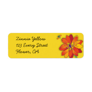 'Zinnia Yellow' Return Address Label