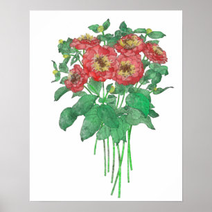 Zinnias Poster