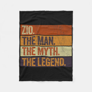 Zio The Man The Myth The Legend Funny Retro Father Fleece Blanket