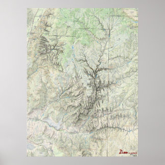 Zion: A Portrait (map) Poster