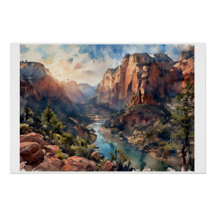 Zion Canyon at Sunrise, Poster