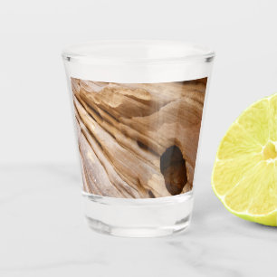 Zion Canyon Wall I Abstract Nature Photography Shot Glass