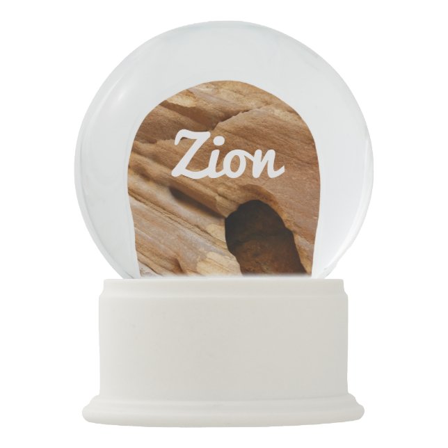 Zion Canyon Wall I Abstract Nature Photography Snow Globe (Front)