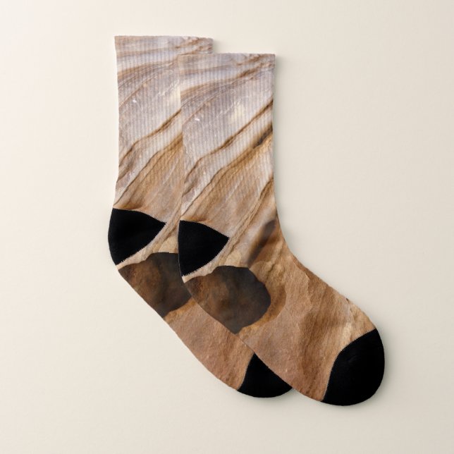 Zion Canyon Wall I Abstract Nature Photography Socks (Pair)