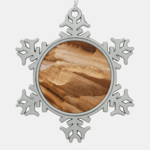 Zion Canyon Wall II Red Rock Abstract Photography Snowflake Pewter Christmas Ornament
