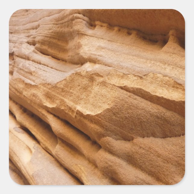 Zion Canyon Wall II Red Rock Abstract Photography Square Sticker (Front)