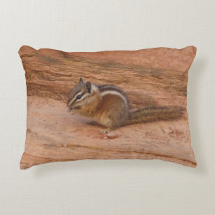 Zion Chipmunk on Red Rocks Decorative Cushion
