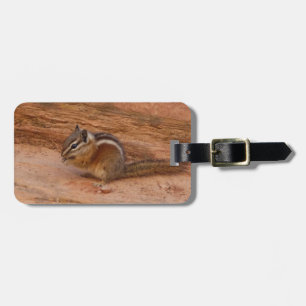 Zion Chipmunk on Red Rocks Luggage Tag