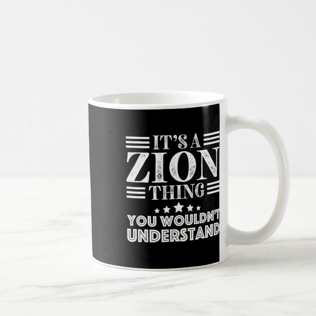 Zion First Name Personal Birthday Fathers Day Men  Coffee Mug (Right)