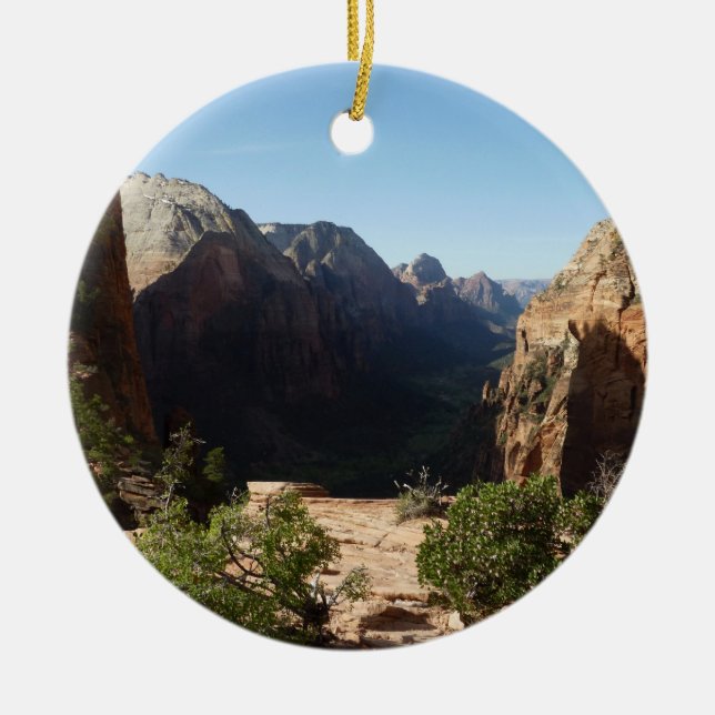 Zion from Angels Landing Trail Zion National Park Ceramic Ornament (Front)