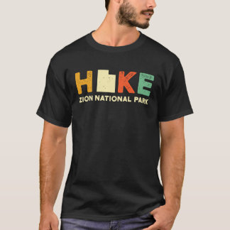 Zion Hiking Souvernir  Hiker  Hike Yosemite Map T-Shirt