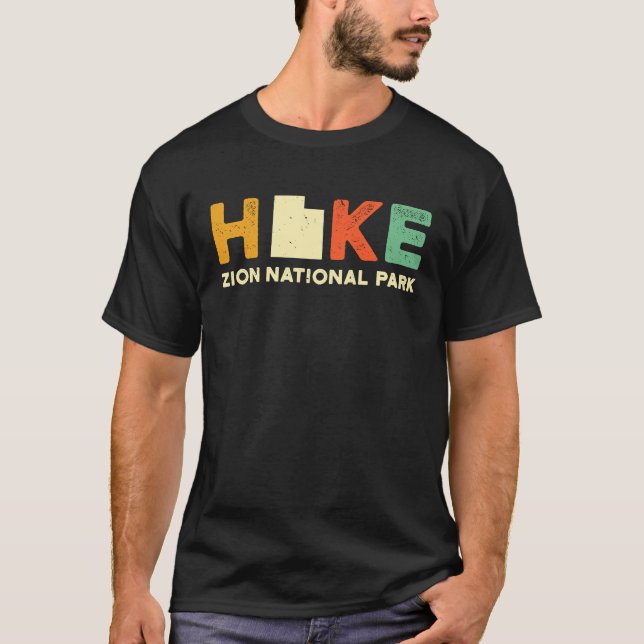 Zion Hiking Souvernir  Hiker  Hike Yosemite Map T-Shirt (Front)