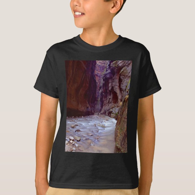 Zion Narrows Hiking Through The River In Zion Narr T-Shirt (Front)
