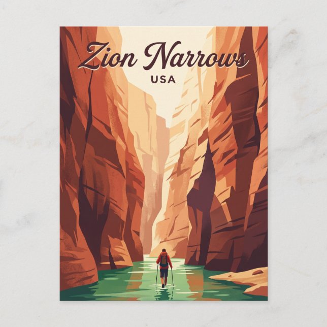 Zion Narrows USA Postcard (Front)