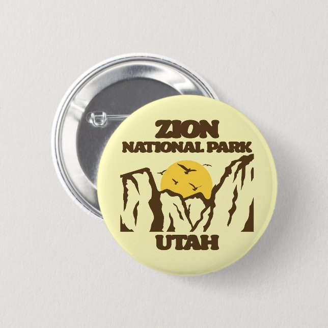 Zion National Park 6 Cm Round Badge (Front & Back)