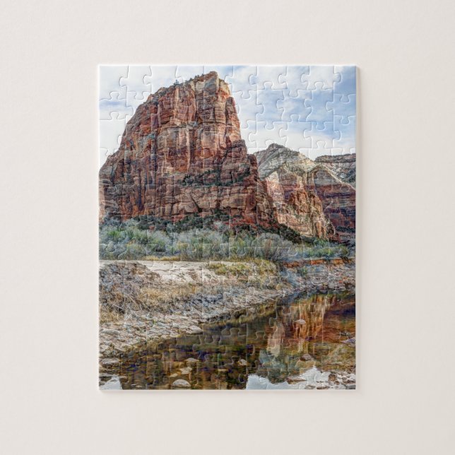 Zion National Park Angels Landing - Digital Paint Jigsaw Puzzle (Vertical)