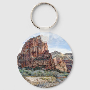 Zion National Park Angels Landing - Digital Paint Key Ring