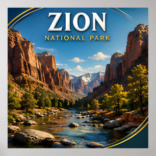 Zion National Park Angels Landing travel gift Poster