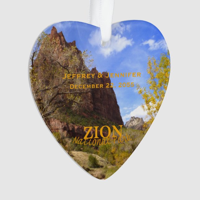 Zion National Park, Autumn, Custom Ornament (Front)