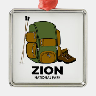 Zion National Park Backpack Metal Ornament
