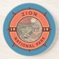 Zion National Park Bighorn Sheep Retro Compass