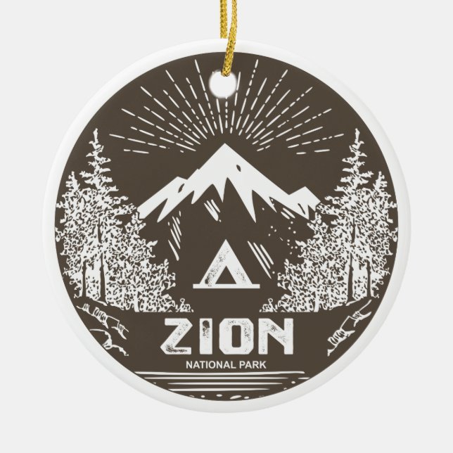 Zion National Park Ceramic Ornament (Front)