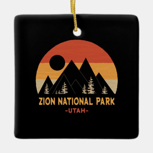 Zion National Park Ceramic Ornament (Front)