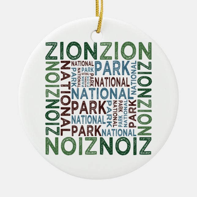 Zion National Park Ceramic Tree Decoration (Front)