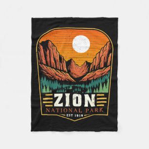 Zion National Park Est 1919 Sate of Utah Trekking Fleece Blanket