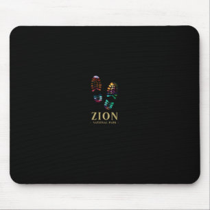 Zion National Park Hike Hiking Boot Print Vacation Mouse Pad