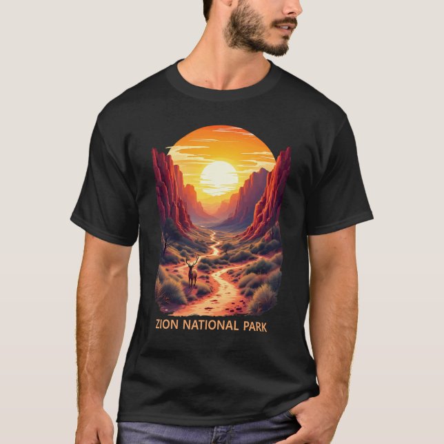 Zion National Park - Majestic Canyon Sunset  T-Shirt (Front)