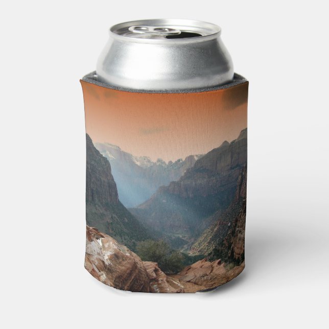 Zion National Park Mountains Landscape Can Cooler (Can Back)