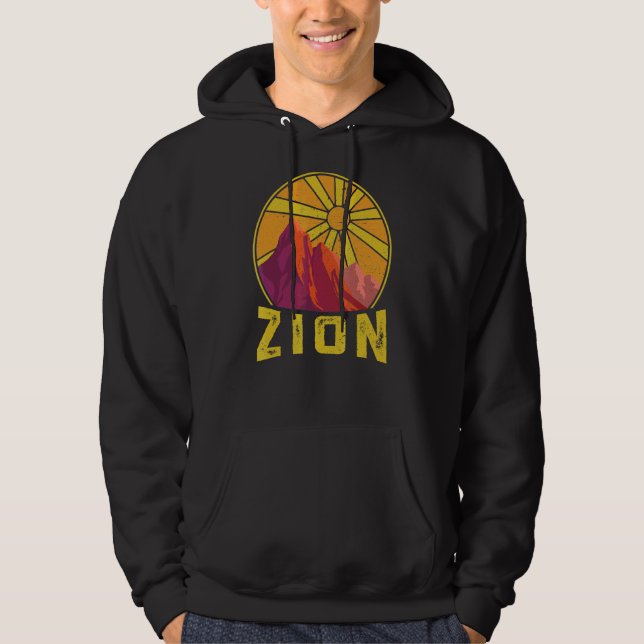 Zion National Park Nature   Hiking Fan Hoodie (Front)